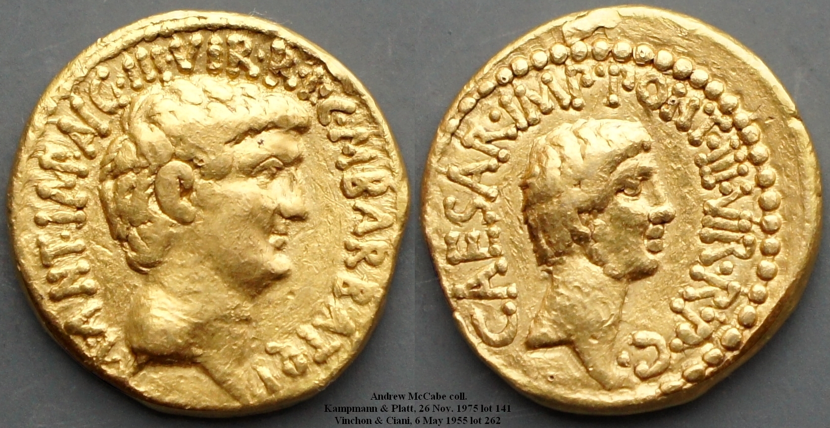 517-01a Antony Octavian Aureus. M ANT IMP M BARBAT Antony Octavian AM#13220-80, 19mm 8g03.jpg