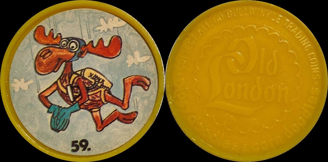 #59 Bullwinkle Skydiver 1964 Bullwinkle TV Show Old London Coin 1-horz.jpg