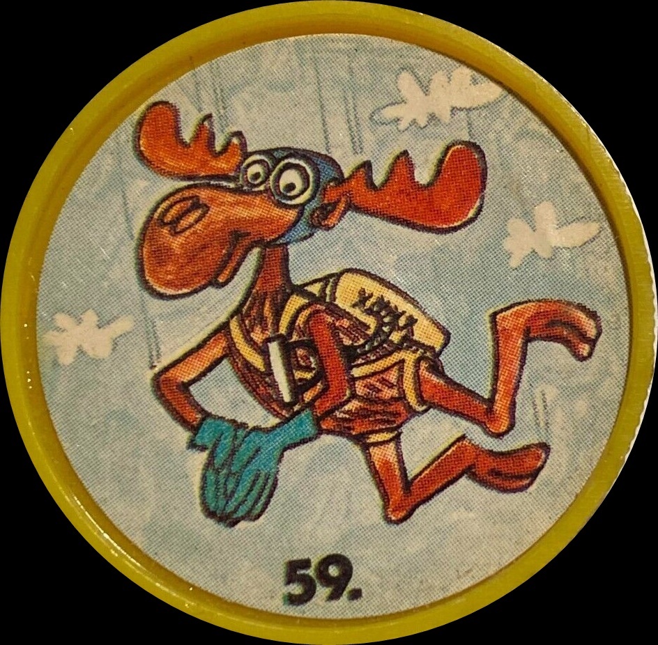 #59 Bullwinkle Skydiver 1964 Bullwinkle TV Show Old London Coin 1.jpg