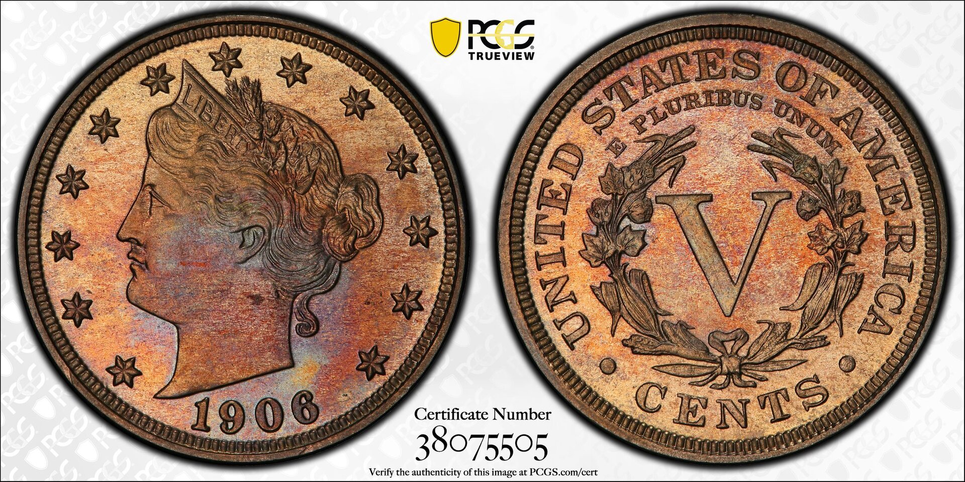 5c Liberty 1906 Toner PR65 PCGS Trueview 38075505.jpg