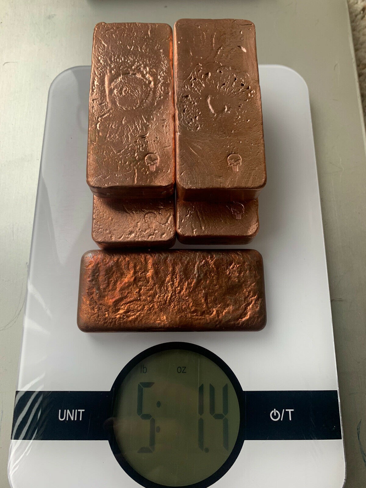 5lbs hand poured copper ingots 5lbs of bars. Bullion  $67.50 + 00  265127982985  fisherone a.jpg