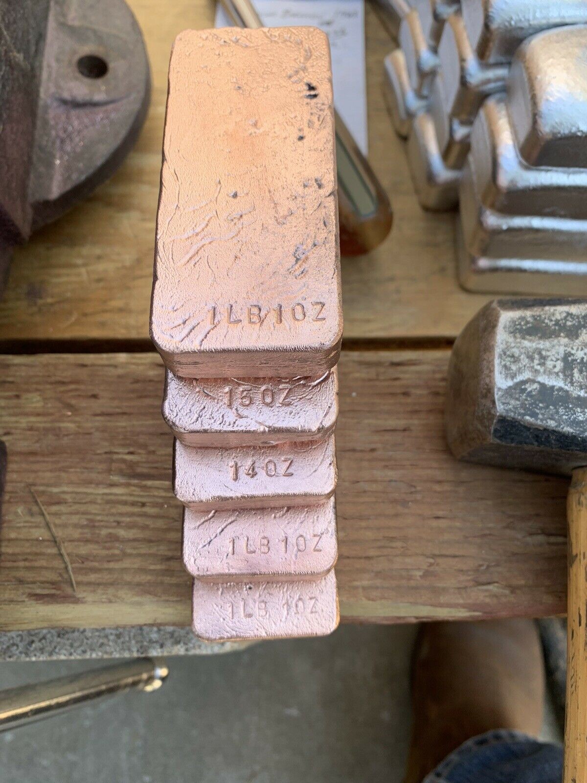 5lbs hand poured copper ingots 5lbs of bars. Bullion  $67.50  265127982985  fisherone.jpg