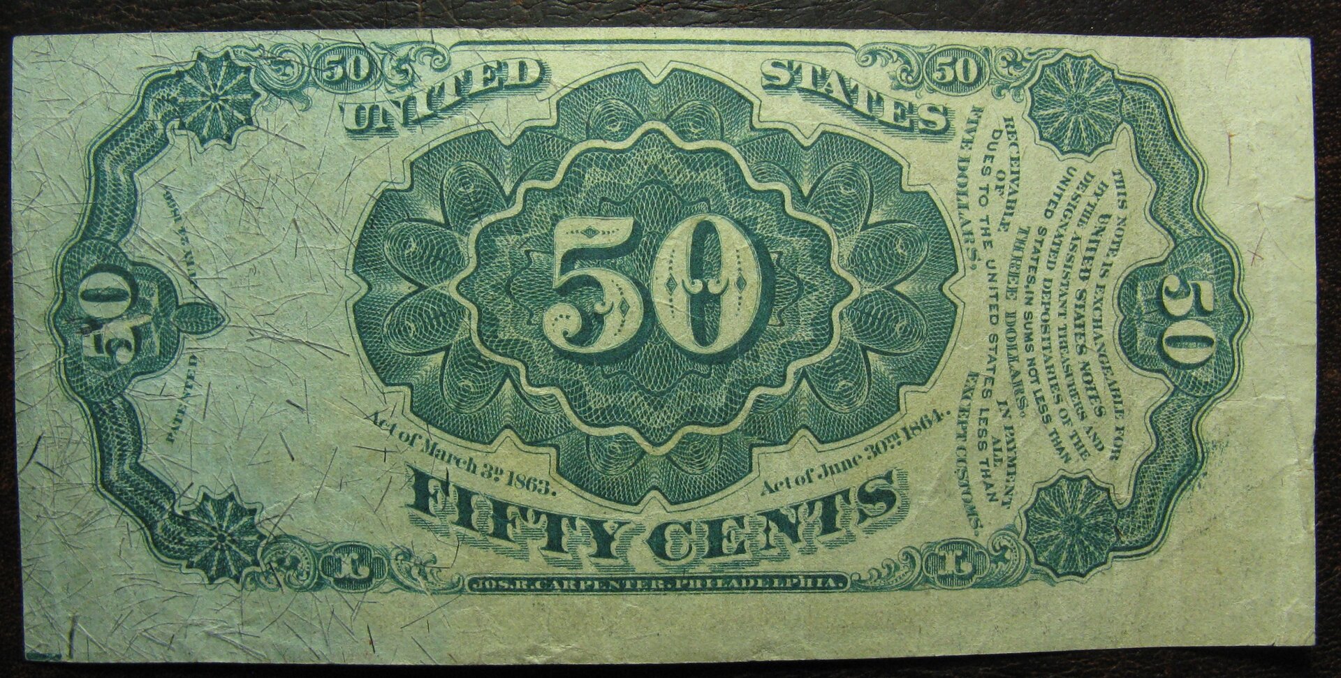 5th issue--50 cent Crawford reverse (1).JPG