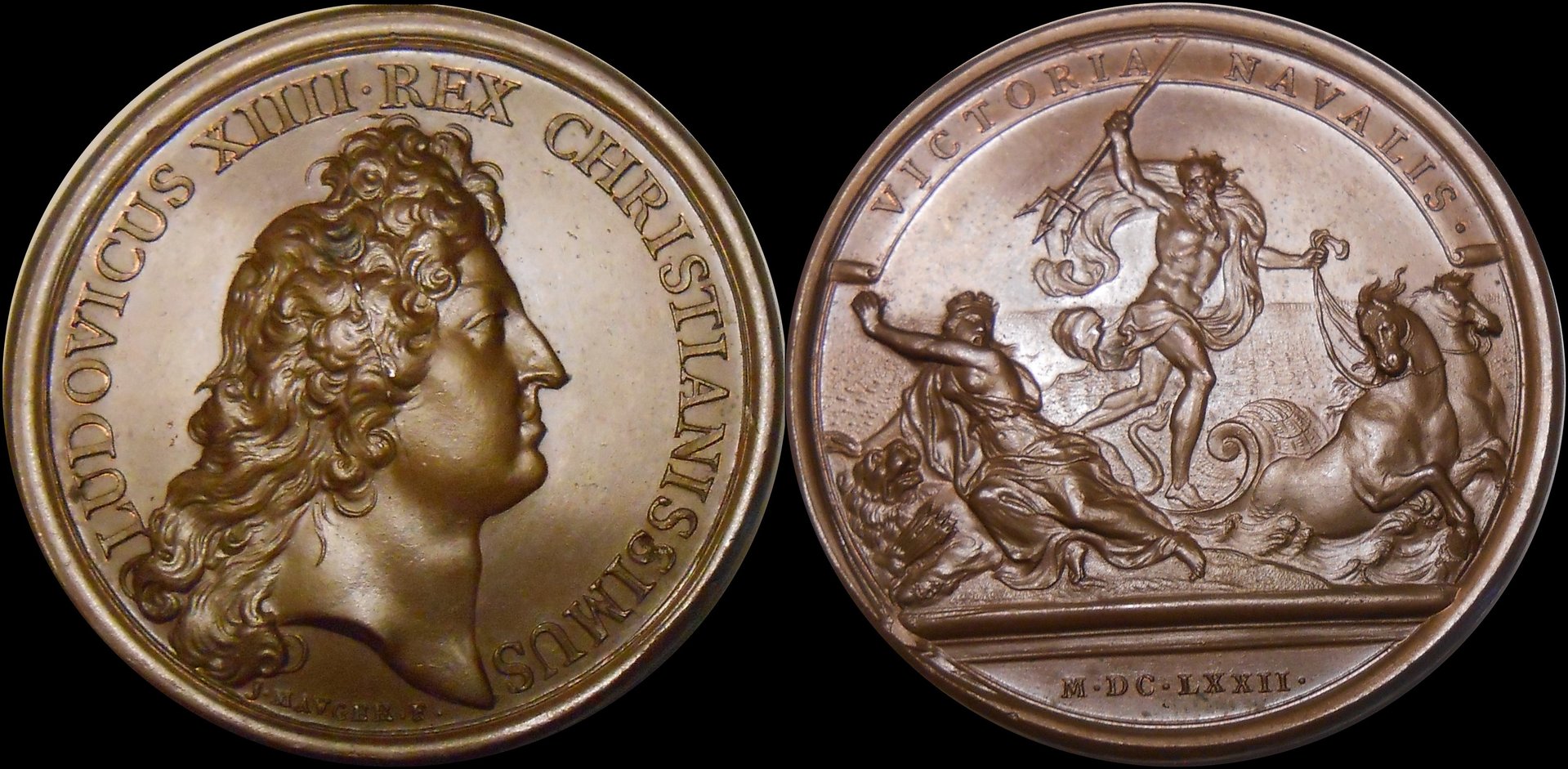 6 1672 louis 14 La Combat Naval dans La manche franco dutch war obverse#4.jpg