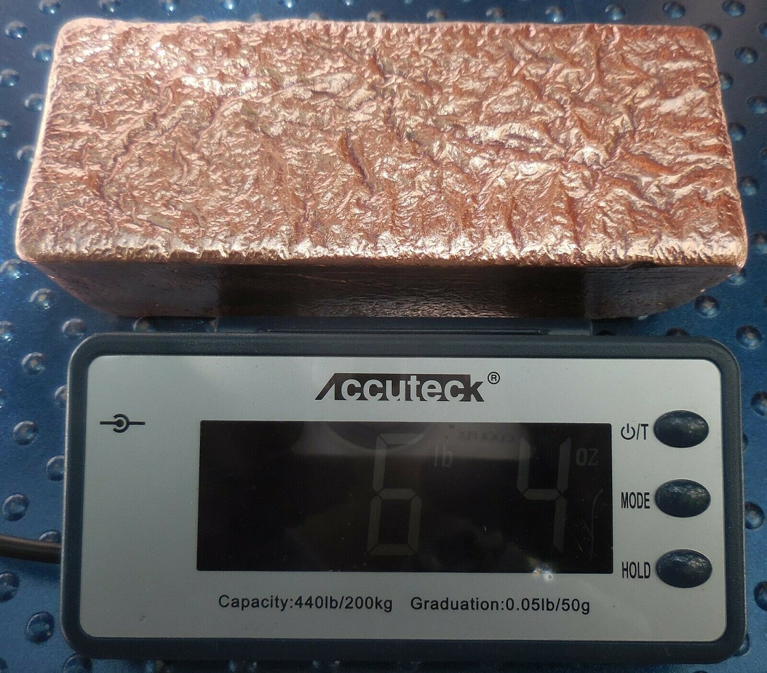 6 lbs. Copper Bullion Bar Hand Poured Ingots cu78  $45. + 000  133083987981  savvyrealttor79  b.jpg