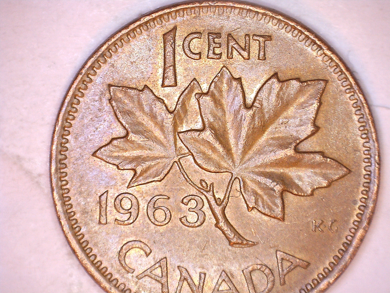 1963 Canadian Cent Hanging 3 Coin Talk