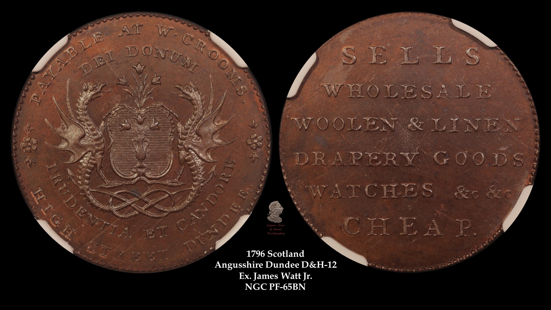 8. 1796 Scotland Half Penny Angusshire Dundee Bronzed Proof D&H 12 Ex. Watt.jpg