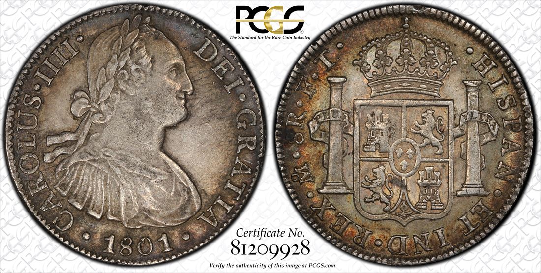8R Mexico 1801-Mo FT Over M AU53 PCGS Trueview Charles IIII Calico-697.jpg