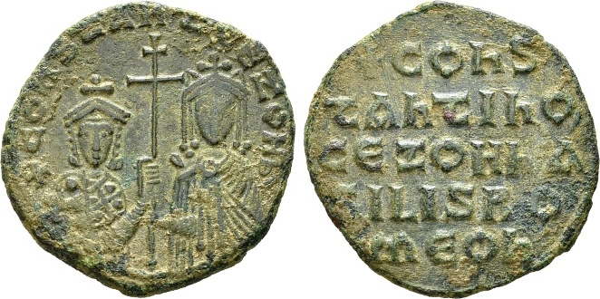 913-959 Constantine VII with Zoe S1758.jpg