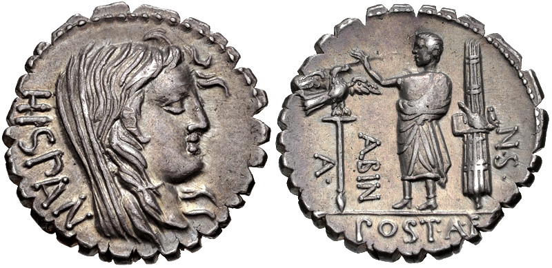A Postumius Af Spn Albinus 372-2 CNG 2015.jpg