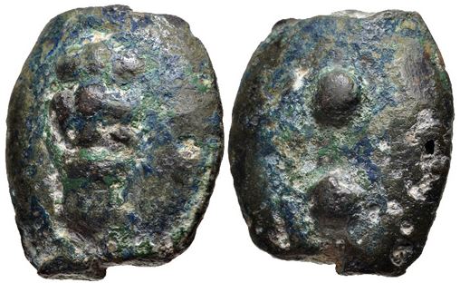 Aes Grave Etruria or Umbria 3rd C BCE Sextans 23mm 25-15g Club-2 Dots HN 54 Vecchi-Th 172 O-R.JPG