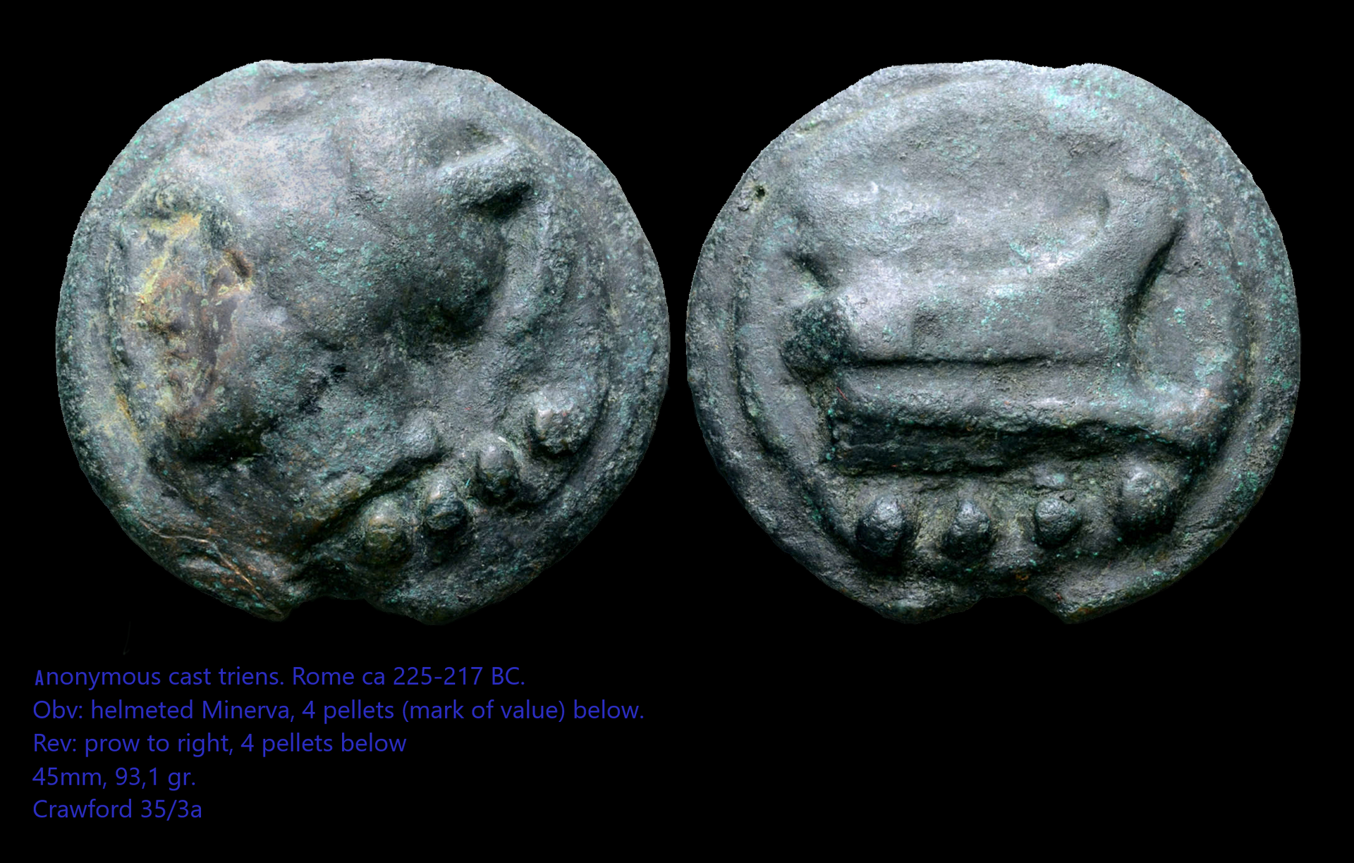 Aes grave triens Rome. Minerva, prow to right. R.Numismatics.png