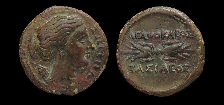 Syracuse Greek Coin Athena and Thunderbolt