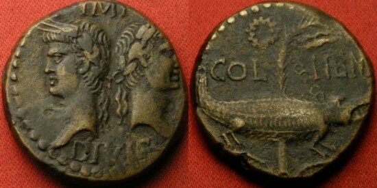 Agrippa & Augustus Nemauses 10 BC-10 AD.jpg