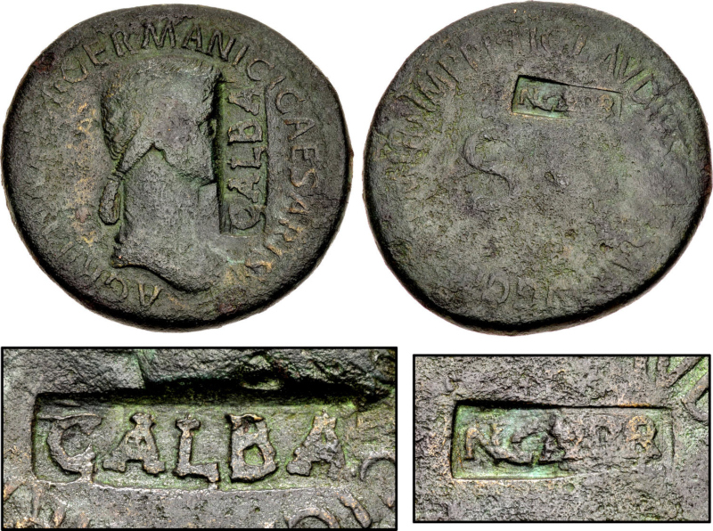 Agrippina sest GALBA countermark.jpg
