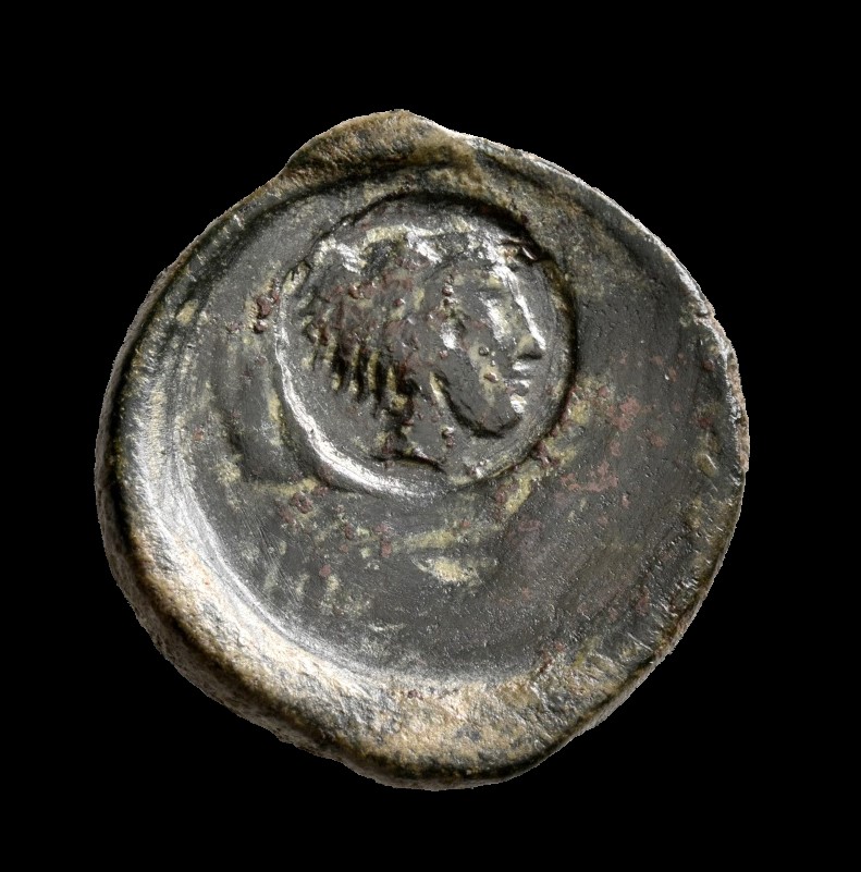 Akragas Hemilitron 10,57 gr. 24 mm. 405-392. Punic occupation. Herakles.jpg