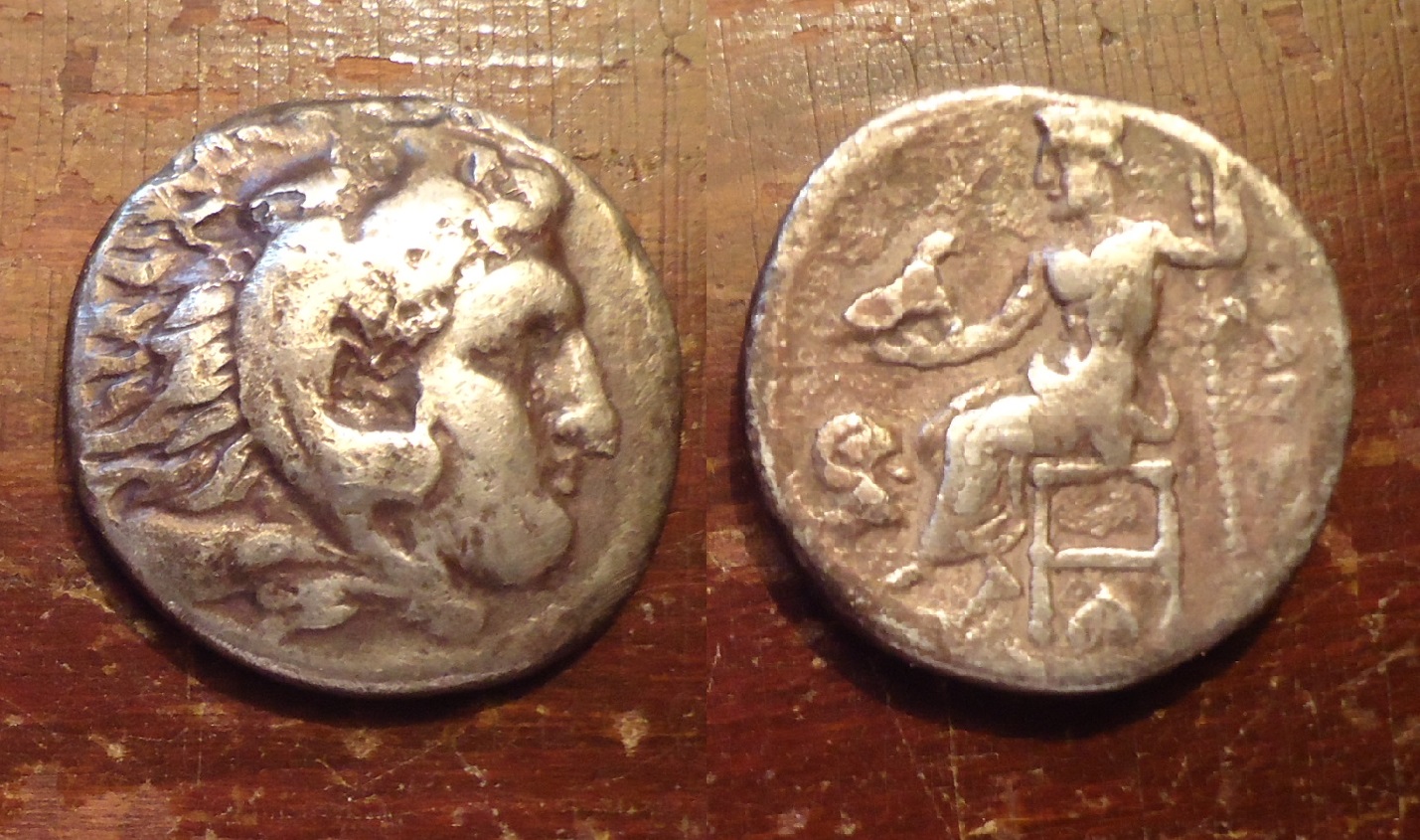 Alexander type drachm - Antigonas Mono Zeus Ammon May 2017.jpg