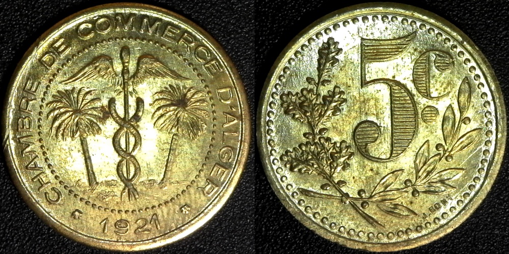 Algeria 5 Centimes 1921 obv B-side.jpg