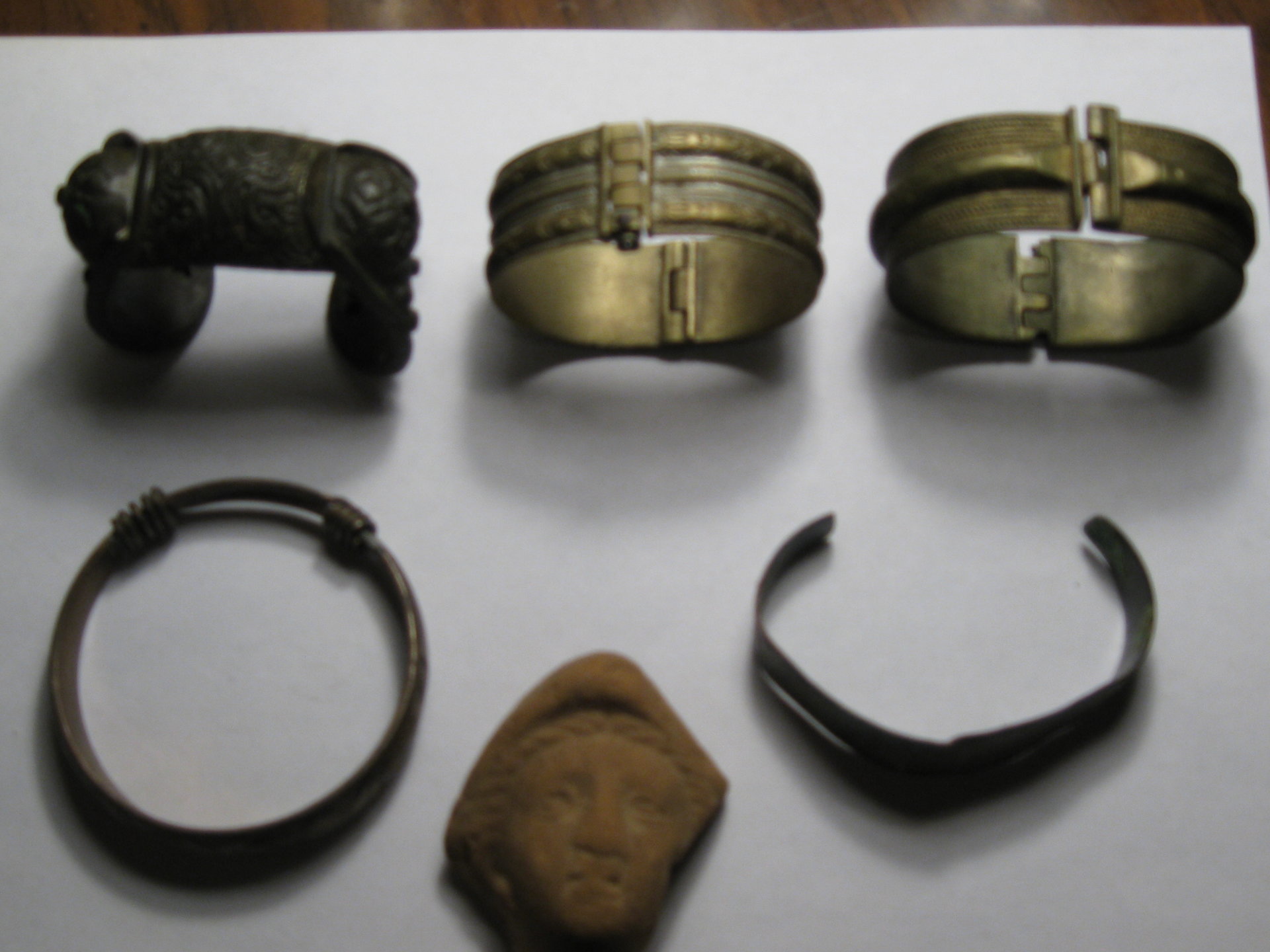 ancient bracelets and terra cotta face 002.JPG