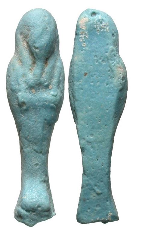 ANNA Egypt, Late Period, 21st - 25th Dynasties, 600 - 332 BC Faience ushabti 68mm.JPG