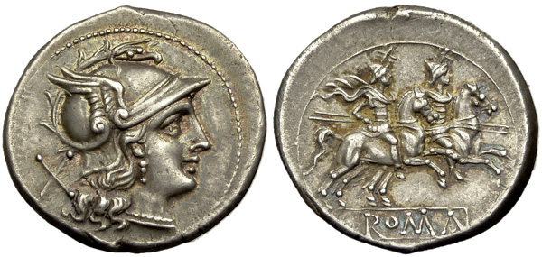 Anonymous Denarius After 211 BC 53-2 Auctiones 11-2012.jpg