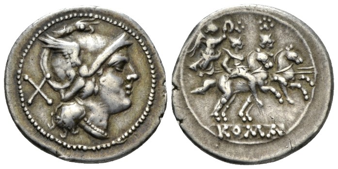 Anonymous Denarius Victory Dioscouri rev 61-1 Naville 2017.jpg