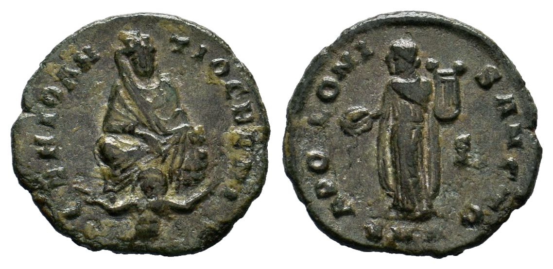 Anonymous quarter follis under Maximinus Antioch Apollo.jpg