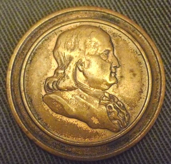 Antique Benjamin Franklin - 1.25 in.  token..jpg