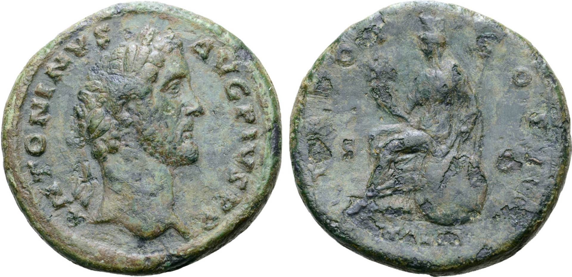 Antoninus Pius Æ Sestertius. Rome, AD 140-144.  26.45g, 33mm, 12h..jpg