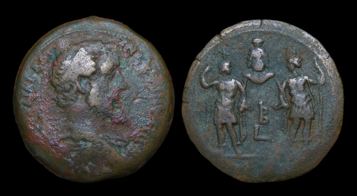 Antoninus Pius - Drachm Sarapis Dioskouroi 2669.jpg