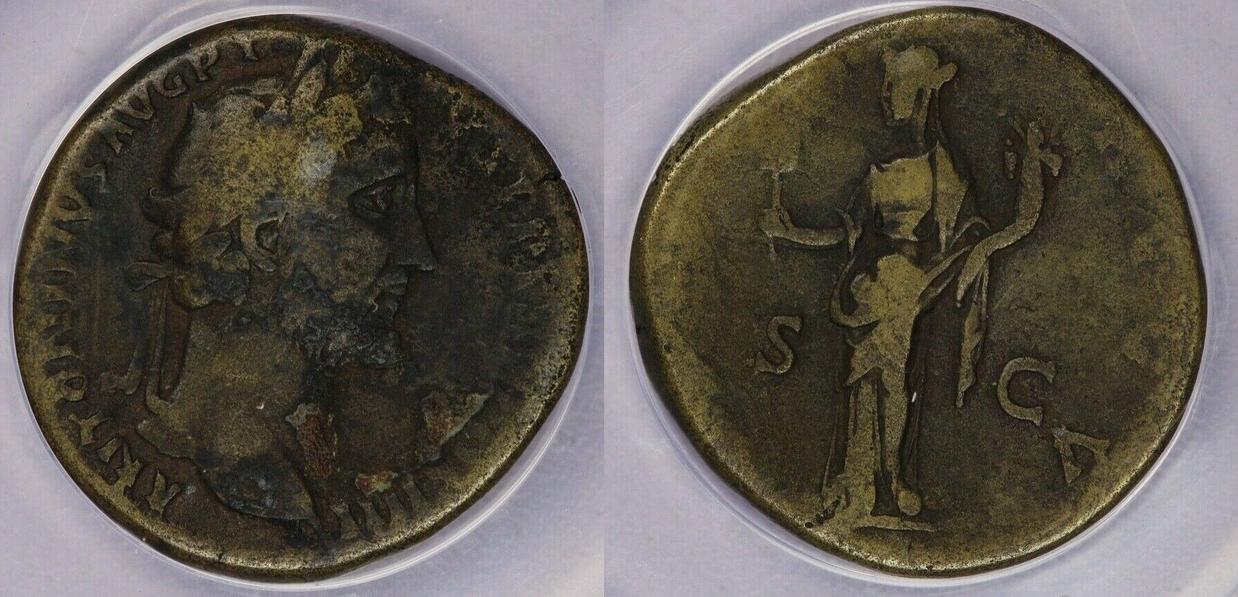 Antoninus Pius - Sestertius Liberalitas standing RIC 776 - Slabbed MY PURCHa1.jpg