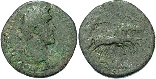 Antoninus Pius sestertius scarce with chariot reverse.jpg