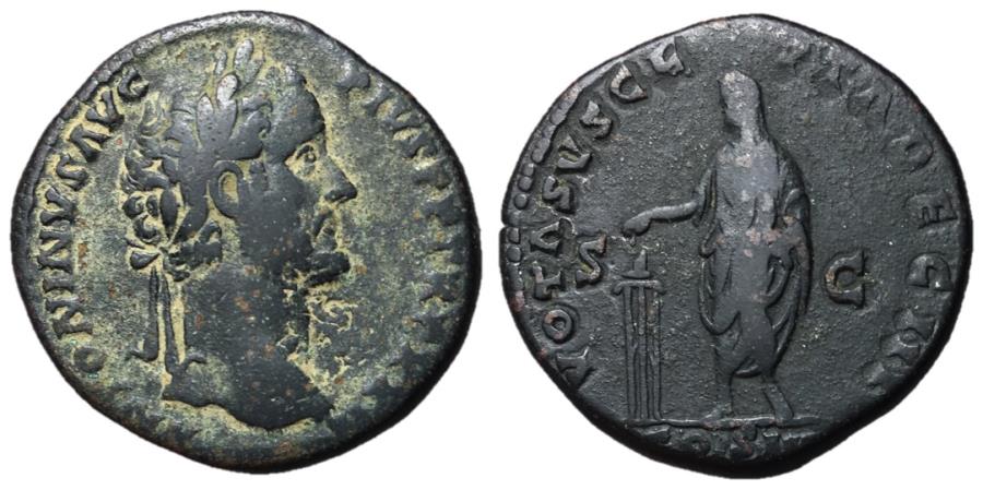 Antoninus Pius VOTA SVSCEPTA DEC III COS IIII sestertius Ken Dorney.jpg