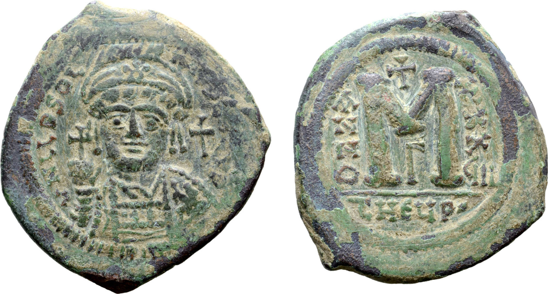 Arab-Byzantine, Umayad Caliphate AE Fals, AH 41-77 19.80 grams, Roma auction 2019.jpg