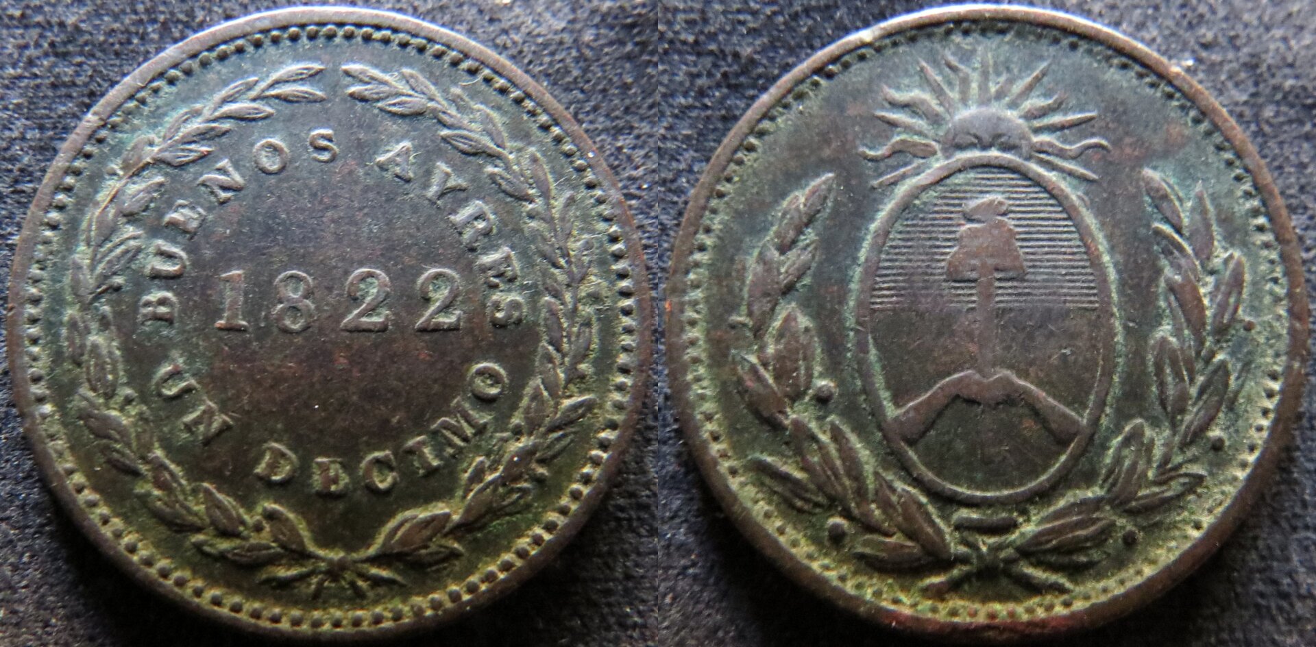 Argentian Buenos Aires 1822 Decimo.jpg
