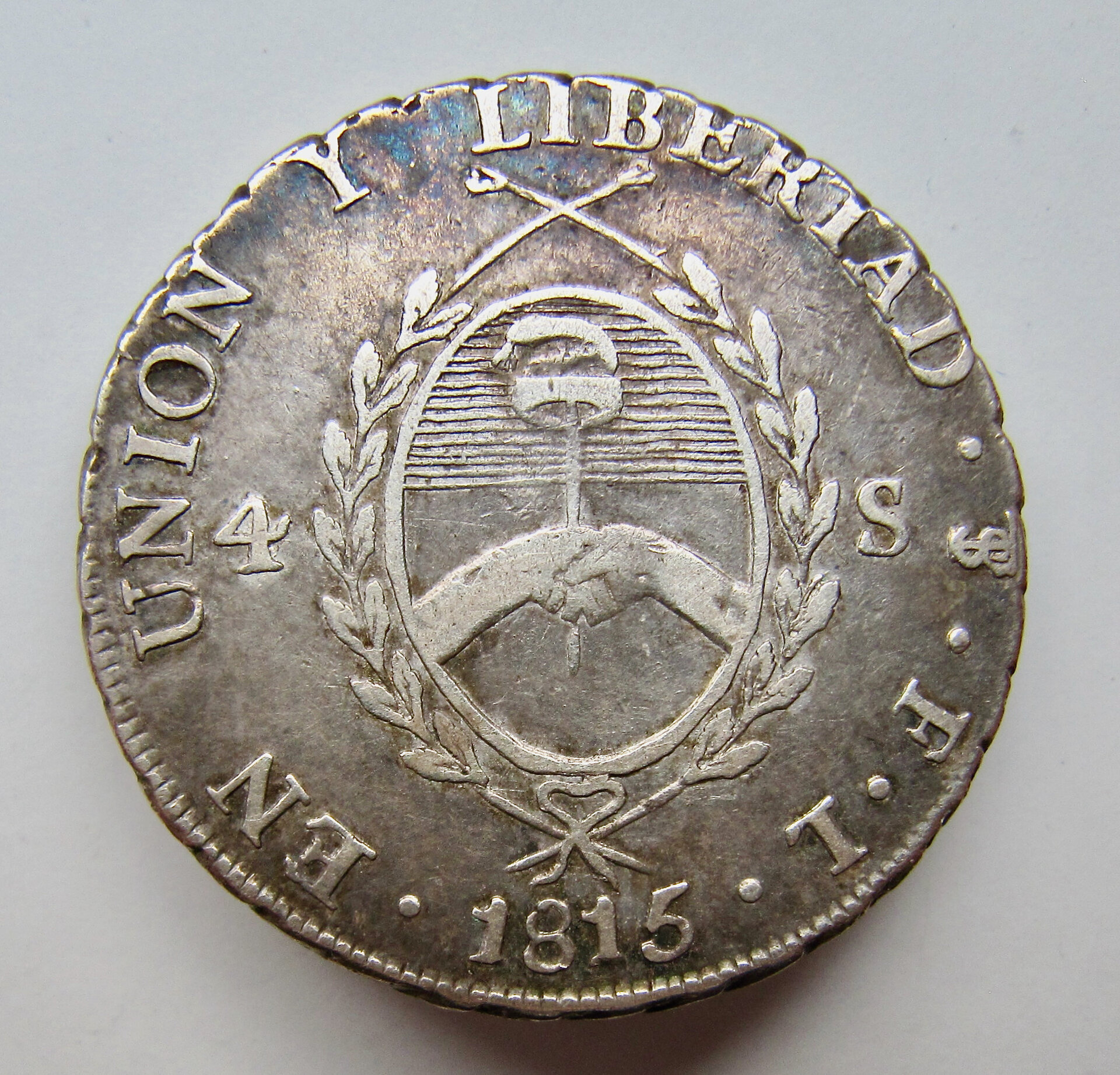 Argentina Rio de Las Platra 4 Soles 1815 - OBV - VGP - NEW PIC APRIL 2022 - 1.jpeg