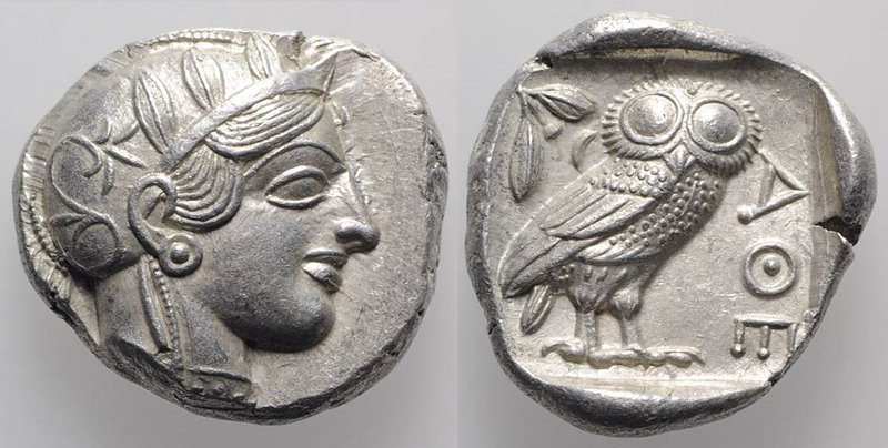 Athena AR tet Owl Attica, Athens c.454-404 BC (Kroll 8, SNG Copenhagen 31) 25mm 17.22g.jpg