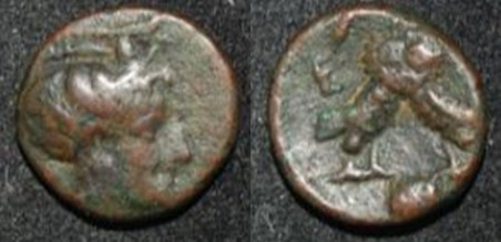 Athens 224-198 BC AE 12 Athena 2 Facing Owls RARE Agora 71.jpg