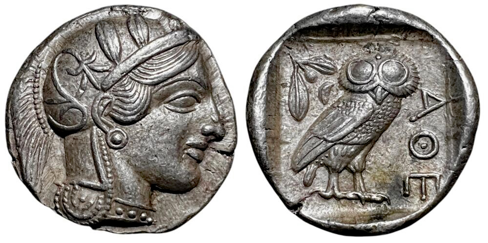 Athens tetradrachm standardized after 440 BC Israel 10-31-22.jpg