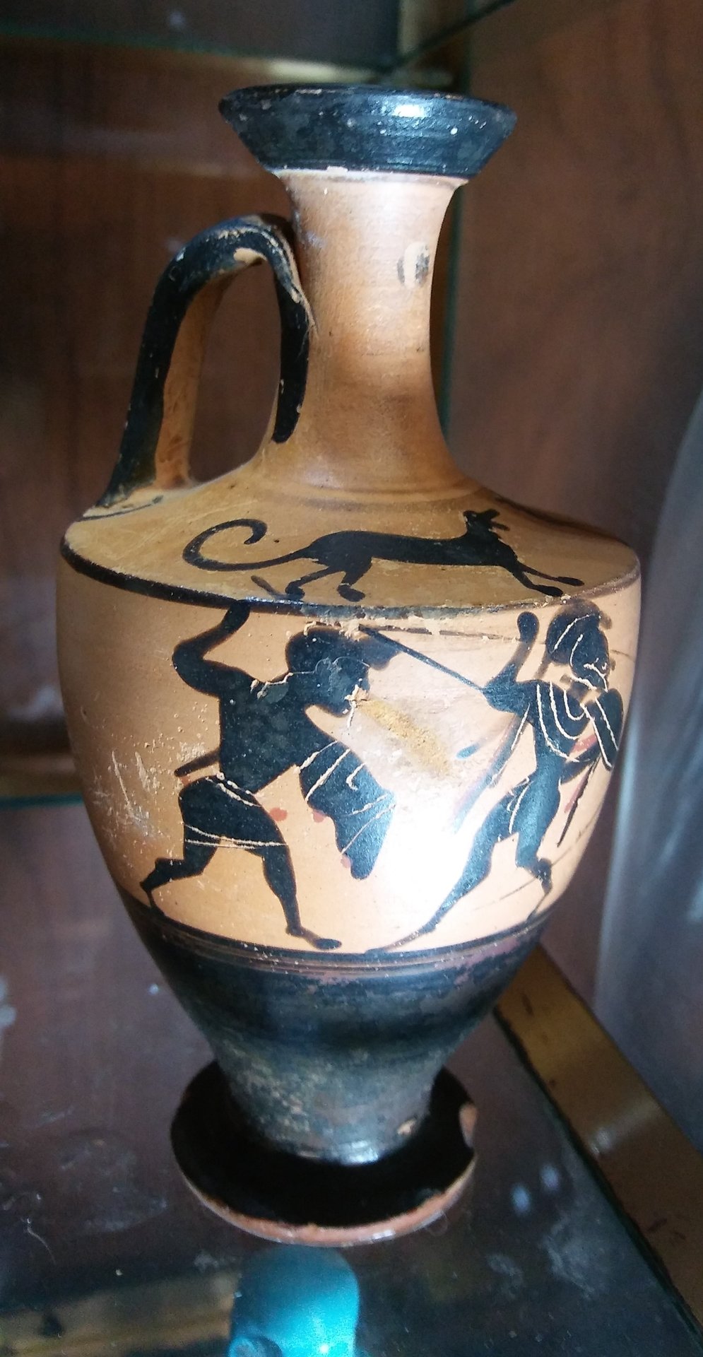 Attic Black-Figure Lekythos, purchased from Royal Athena March 1986.jpg