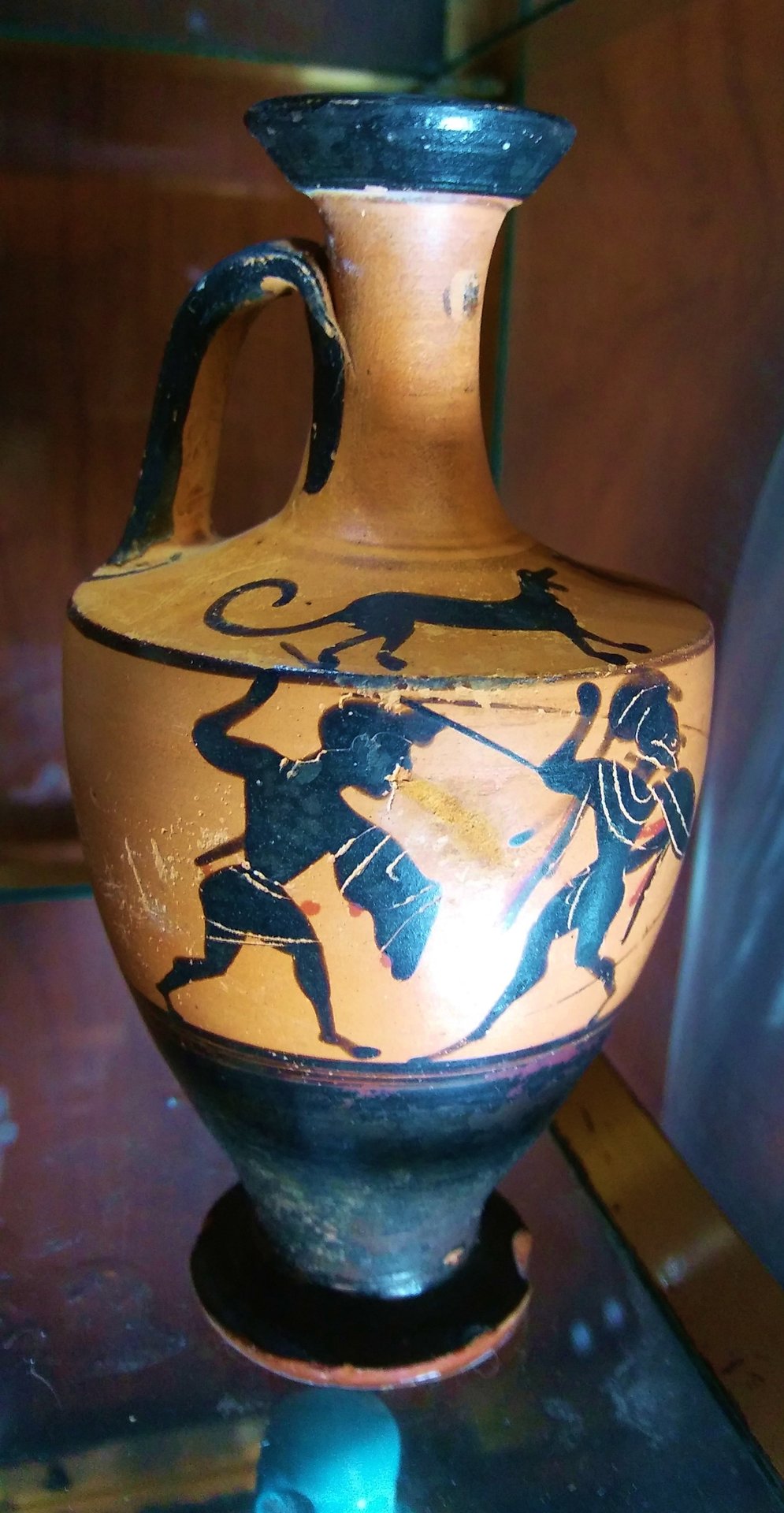 Attic Black-Figure Lekythos, purchased from Royal Athena March 1986.jpg