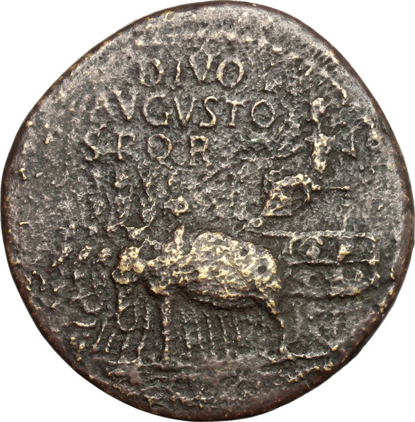 Augustus (27 BC - 14 AD). AE Sestertius, struck under Tiberius..jpg