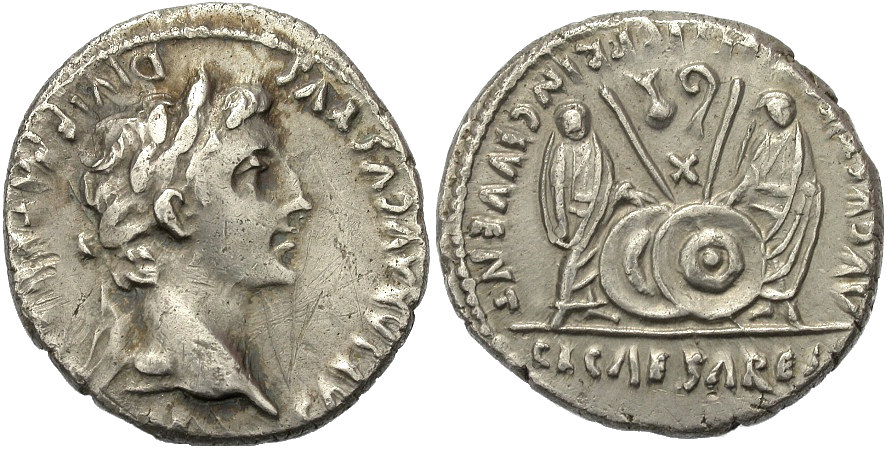 Augustus and Gaius and Lucius denarius with X.jpg