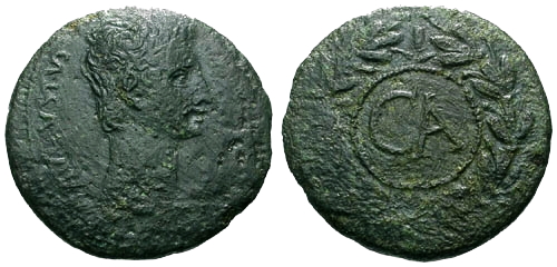 Augustus CA Sestertius - RPC 2233 35mm 18.6g (my coin).jpg