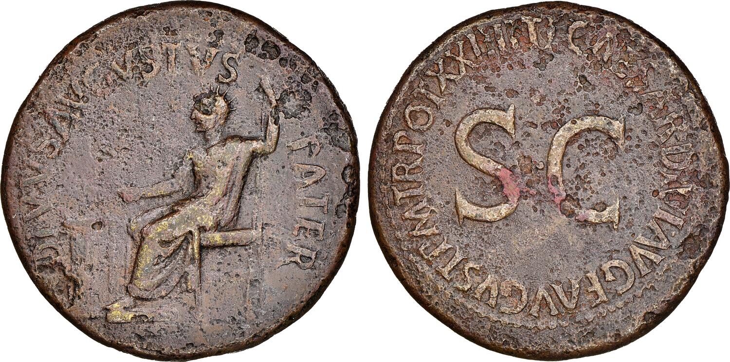 Augustus (Divus under Tiberius) AE Sestertius, Ex ANS Bartlett CNG Ketstone Auction 4.jpg