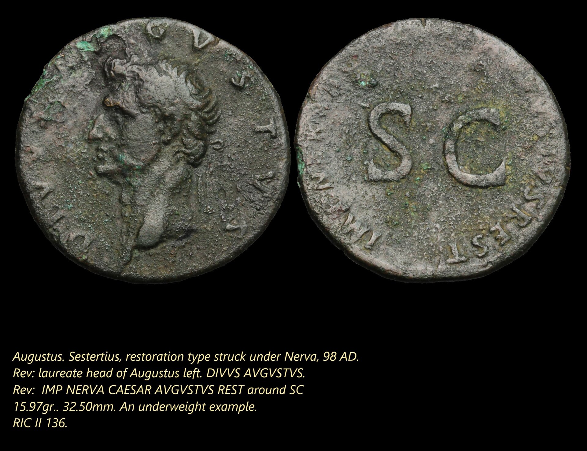 Augustus sestertius, restoration type under Nerva..jpg