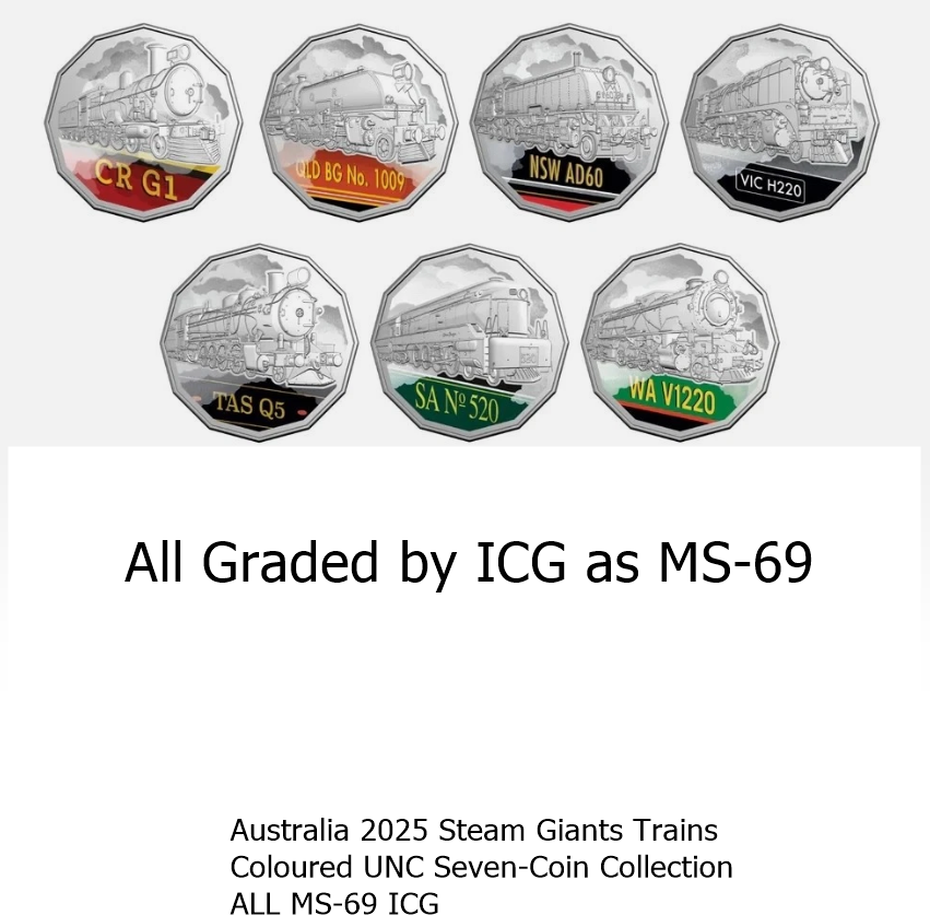 Australia 2025 Steam Giants Trains 50c Coloured UNC Seven-Coin Collection XXX.png