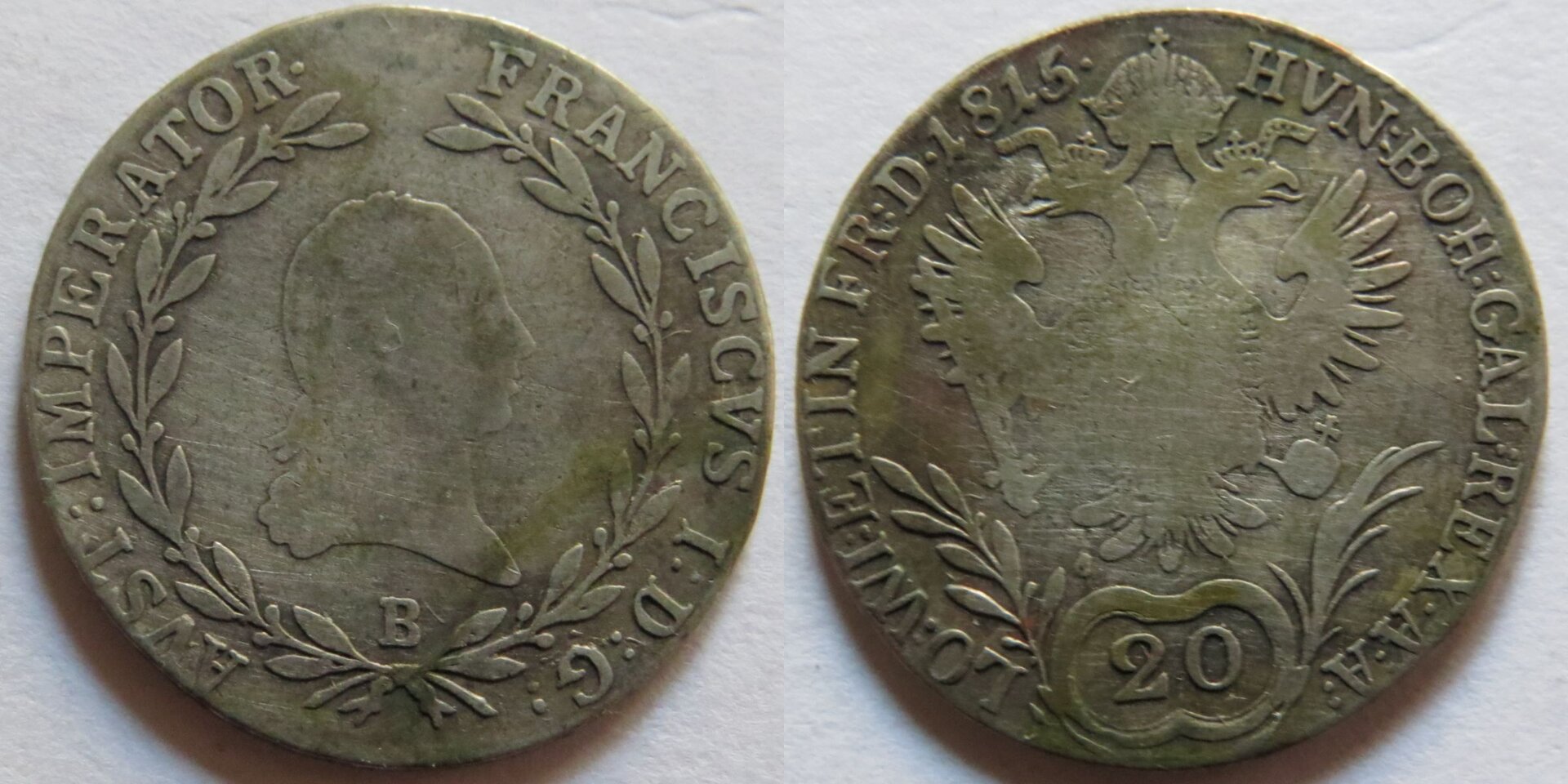 Austria 1815 20 Kreuzer Francis I.jpg