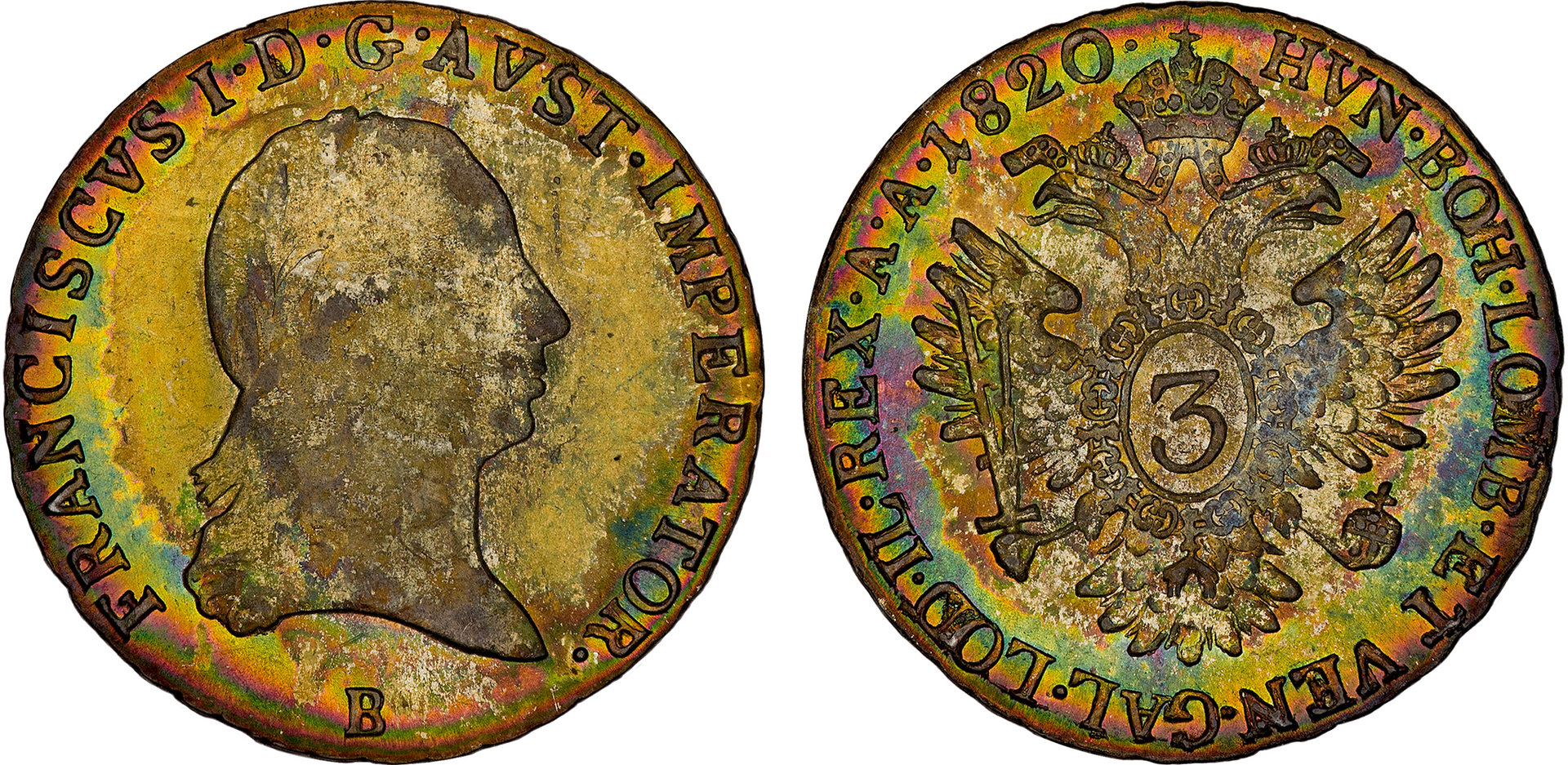 Austria - 1820 B 3 Kreuzer.jpg