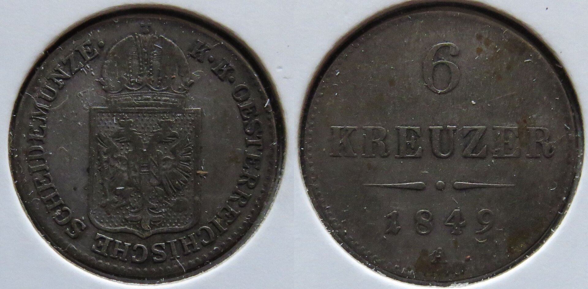 Austria 1849 6 Kreuzer Franz Joseph I.jpg